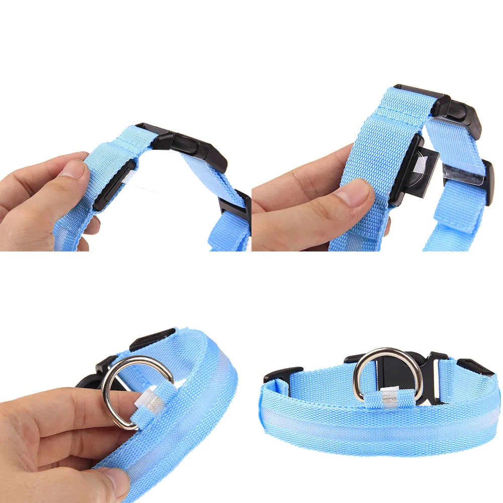 Illuminate Your Pup's Adventures: LED Adjustable Dog Collar for Maximum Safety and Style - Waterproof & Glowing!