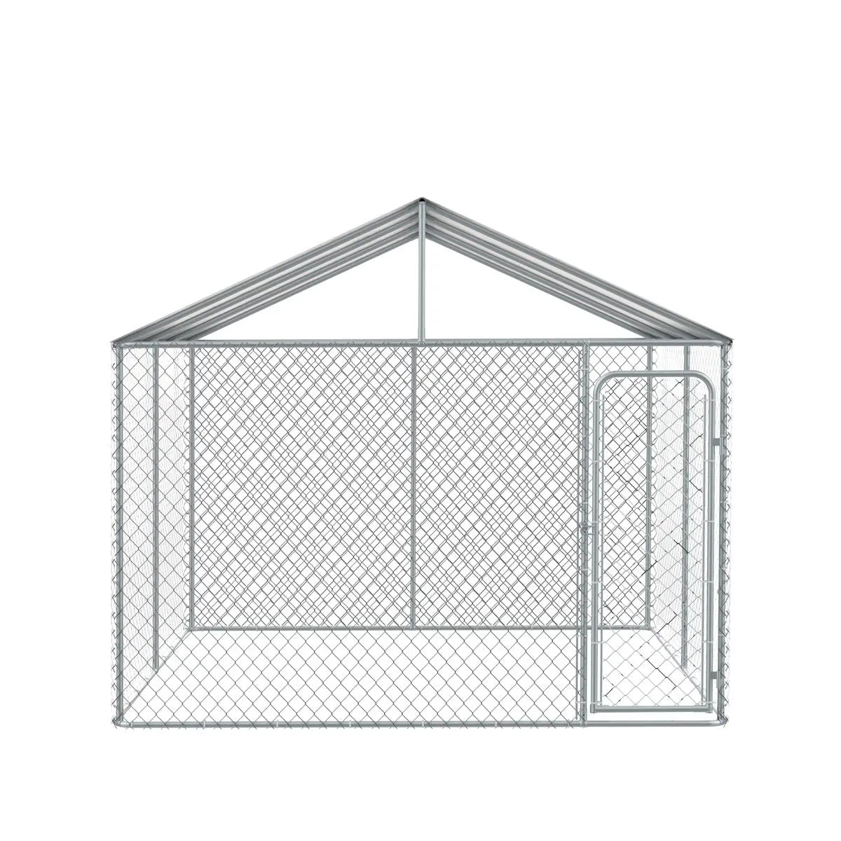 10’ X 10’ Outdoor Dog Kennel Playpen W/Cover, Outdoor Dog Runner, Pet Exercise House, Lockable Gate, 6’ Chain-Link Fence, TMG-DCP1010
