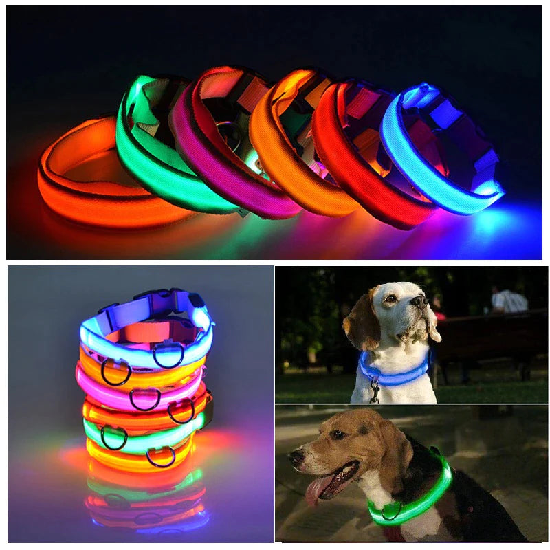 Illuminate Your Pup's Adventures: LED Adjustable Dog Collar for Maximum Safety and Style - Waterproof & Glowing!