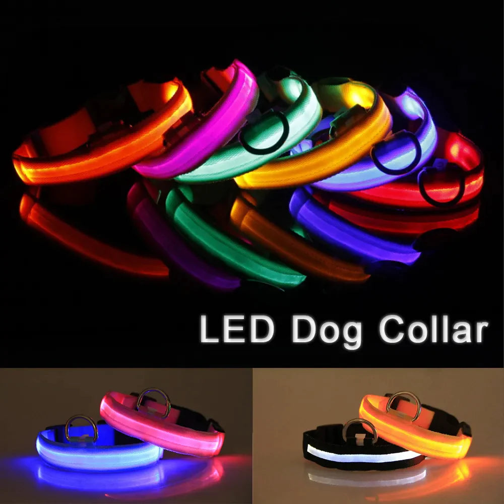 Illuminate Your Pup's Adventures: LED Adjustable Dog Collar for Maximum Safety and Style - Waterproof & Glowing!