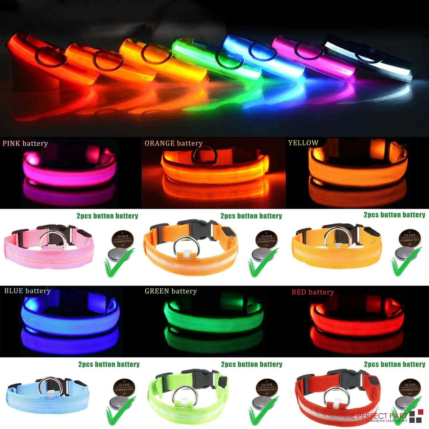 Illuminate Your Pup's Adventures: LED Adjustable Dog Collar for Maximum Safety and Style - Waterproof & Glowing!