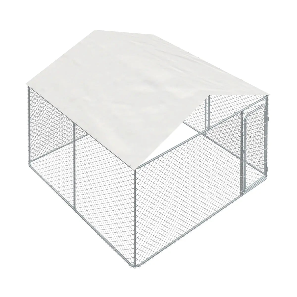 10’ X 10’ Outdoor Dog Kennel Playpen W/Cover, Outdoor Dog Runner, Pet Exercise House, Lockable Gate, 6’ Chain-Link Fence, TMG-DCP1010