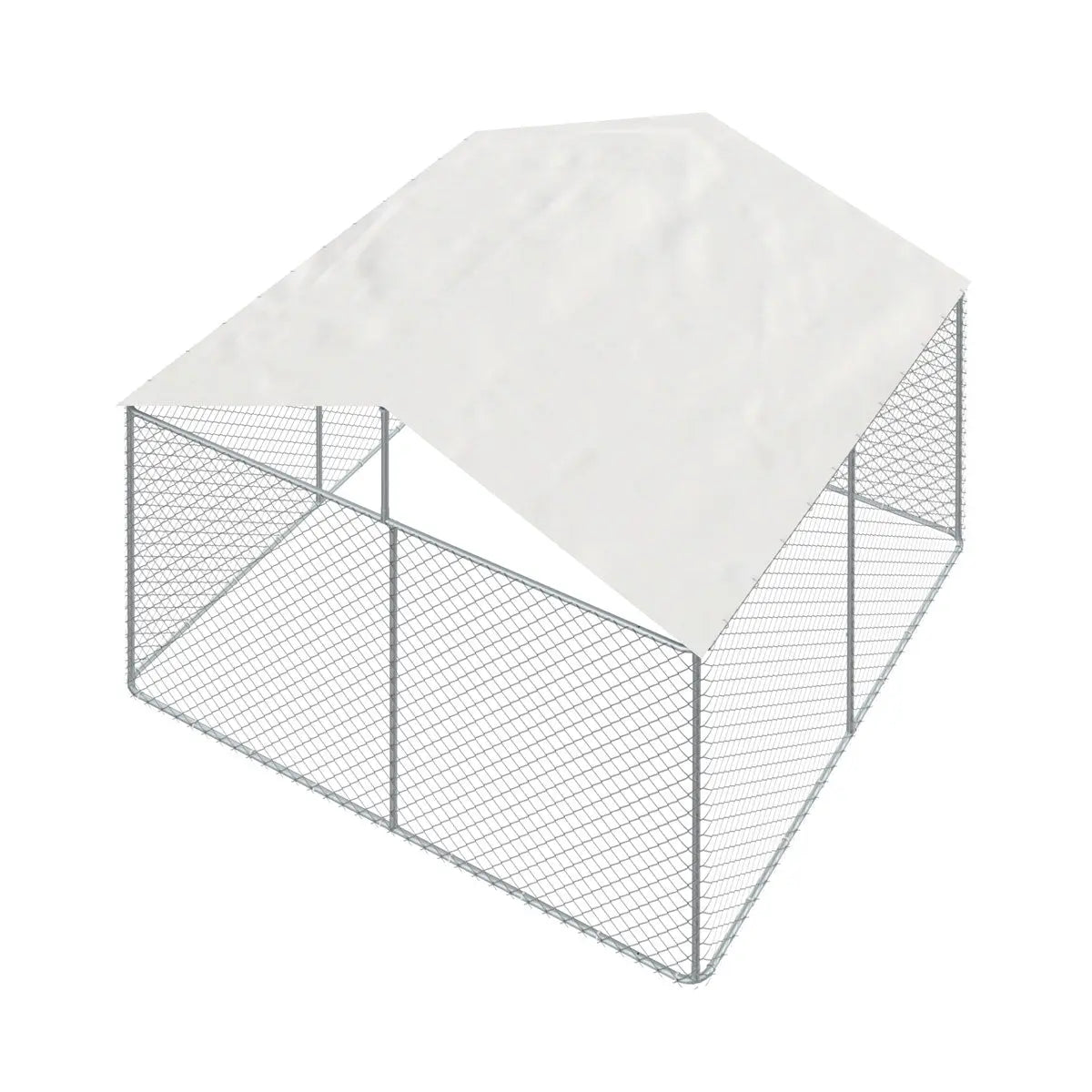 10’ X 10’ Outdoor Dog Kennel Playpen W/Cover, Outdoor Dog Runner, Pet Exercise House, Lockable Gate, 6’ Chain-Link Fence, TMG-DCP1010