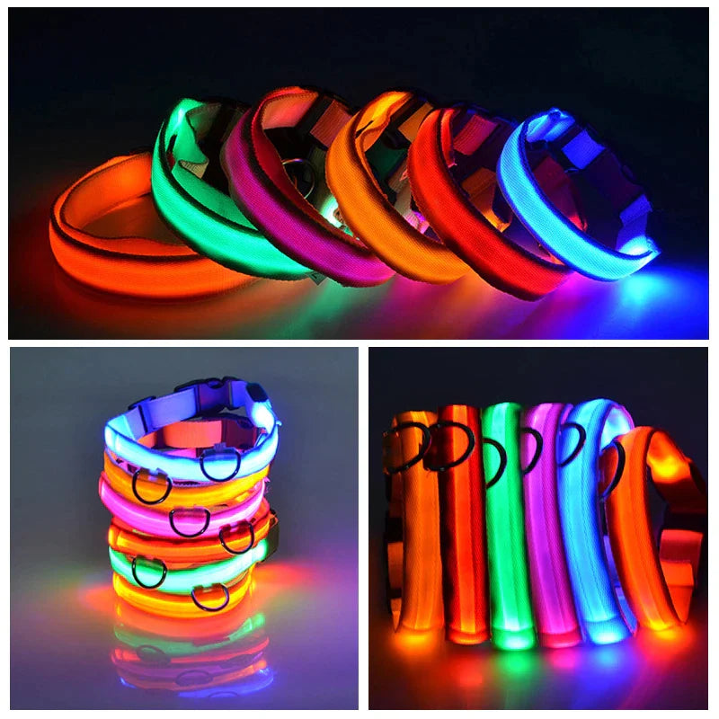 Illuminate Your Pup's Adventures: LED Adjustable Dog Collar for Maximum Safety and Style - Waterproof & Glowing!