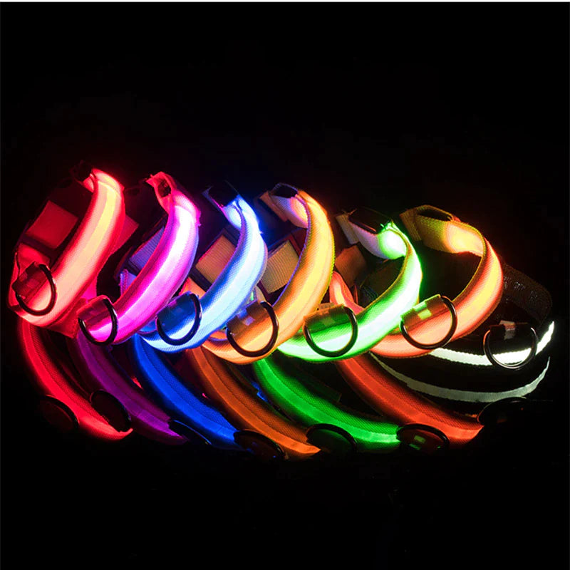 Illuminate Your Pup's Adventures: LED Adjustable Dog Collar for Maximum Safety and Style - Waterproof & Glowing!